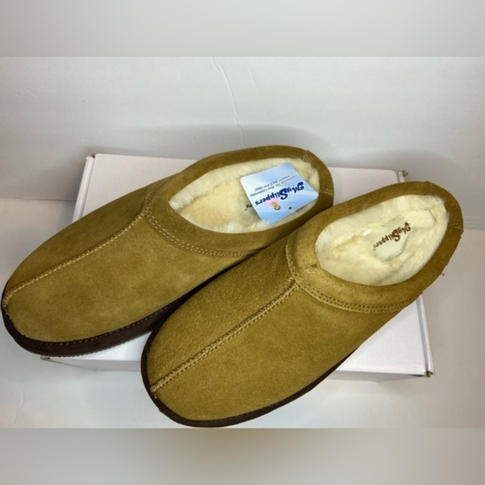 MySlippers Men's Slip-On Slippers, Size 8, Chestnut Brown, New in Original Box - Picture 13 of 16